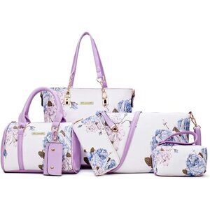 〽️Women's purple&white 2E Youth Designer Purses Handbags Shoulder Tote Bag